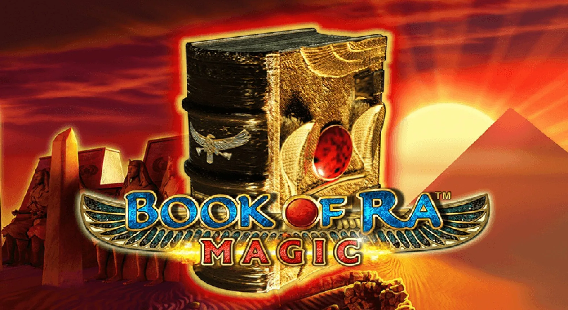 Book of Ra Magic game cover featuring enchanted books and mysterious Egyptian artifacts
